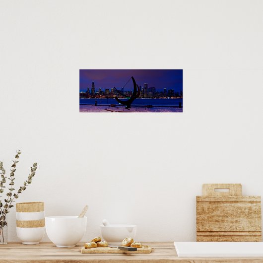 Chicago Holiday Skyline Poster (Keuken)