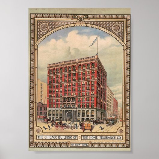 Chicago, Home Insurance Building,  Poster (Voorkant)