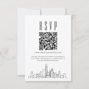 Chicago Huwelijk QR code RSVP Kaartje