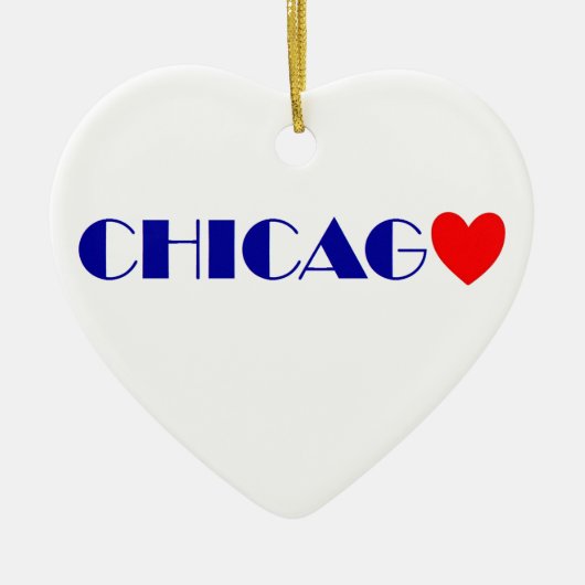 chicago ik hou van keramisch ornament (Voorkant)
