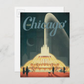 Chicago, IL - Bezoek Chicago Briefkaart (Voorkant / Achterkant)