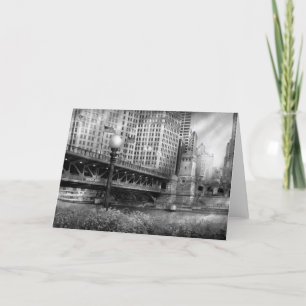 Chicago, IL - Brug DuSable bouwde 1920 in - BW Kaart