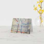 Chicago, IL Carte Vintage (Fleur jaune)