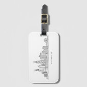 Chicago IL Cityscape Illustration Bagagelabel (Voorkant (verticaal))