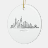 Chicago IL Cityscape Illustration Keramisch Ornament (Links)