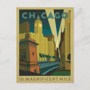 Chicago, IL - De schitterende Mile Briefkaart