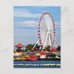 Chicago IL - Ferris Wheel bij Navy Pier Briefkaart