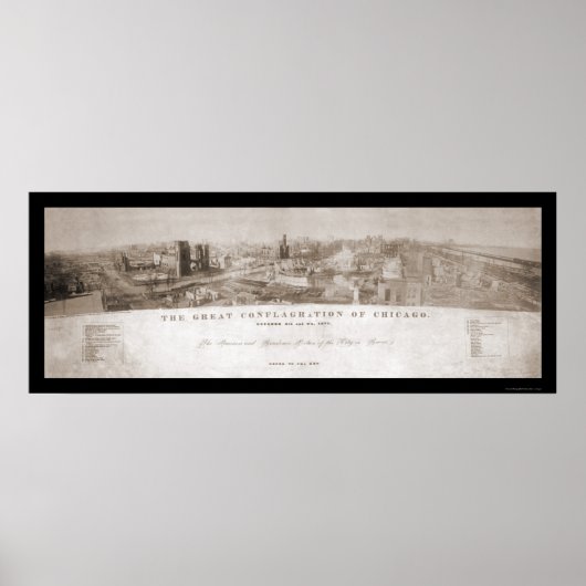 Chicago, IL Fire Photo 1871 Poster (Voorkant)