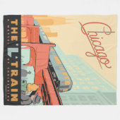 Chicago, IL-L-trein Fleece Deken (Voorkant (Horizontaal))