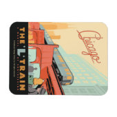 Chicago, IL-L-trein Magneet (Horizontaal)