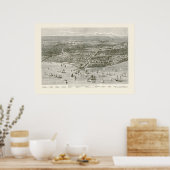 Chicago, IL Panorama Map - 1871 Poster (Keuken)