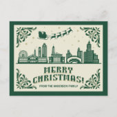 Chicago, IL Skyline Carte postale de Noël (Devant)