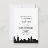 Chicago Il Skyline Cityscape Wedding Invitation Kaart (Voorkant)