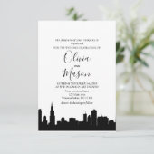Chicago Il Skyline Cityscape Wedding Invitation Kaart (Staand voorkant)