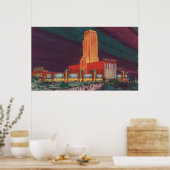 Chicago, IL - Uitzicht van de General Motors Build Poster (Keuken)