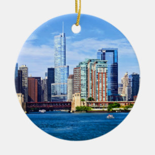 Chicago IL - Uitzicht vanaf het Michiganmeer Keramisch Ornament