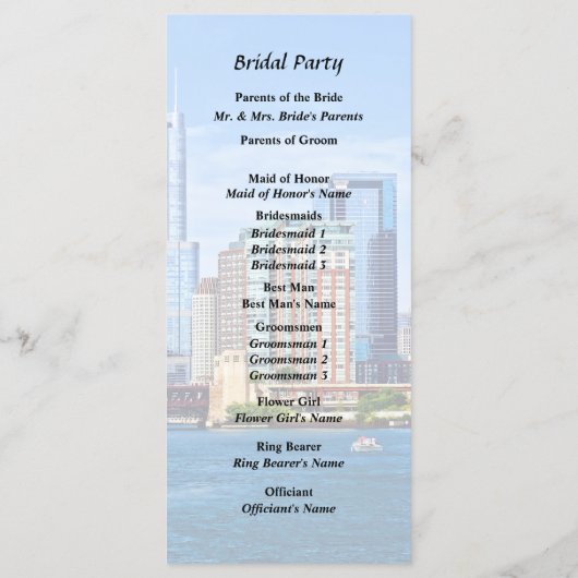 Chicago IL - Uitzicht vanaf Lake Michigan Programma (Achterkant)