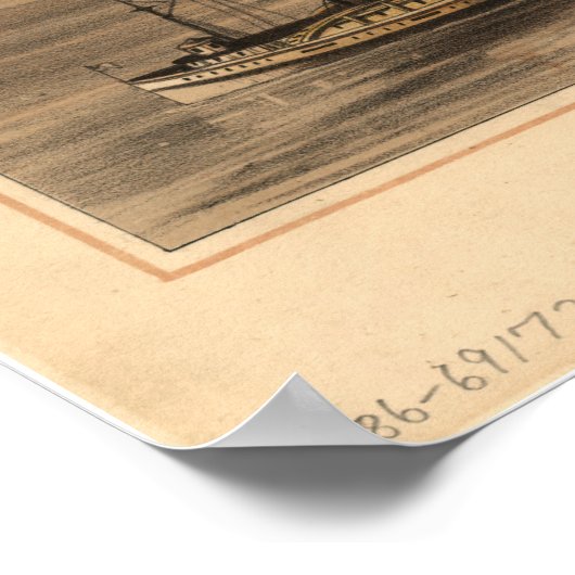 Chicago Illinois 1871 Antiek Panoramic Map Poster (Hoek)