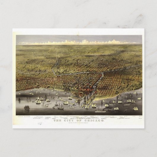 Chicago Illinois 1874 Briefkaart (Voorkant)