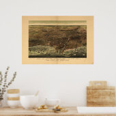 Chicago Illinois 1892 Antiek Panoramic Map Poster (Keuken)