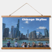 Chicago, Illinois Abstract Skyline Hangend Wandkleed (Voorkant)