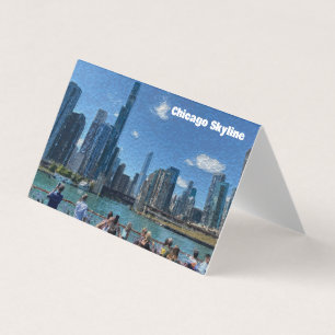 Chicago, Illinois Abstract Skyline Kaart
