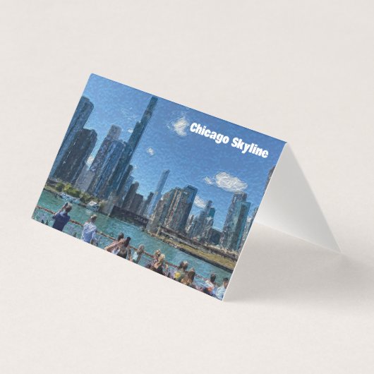 Chicago, Illinois Abstrait Skyline (Front)