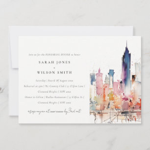 Chicago Illinois Aquarel Landschap Oefen Diner Kaart