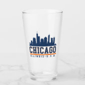 Chicago, Illinois Architectural Skyline Glas (Voorkant)
