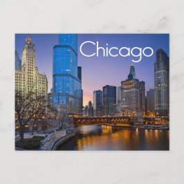 Chicago, Illinois at Night United States Briefkaart