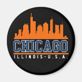 Chicago Illinois Beatiful Skyline Magneet (Voorkant)