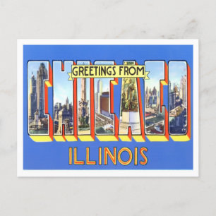 Chicago, Illinois  Big Letters Briefkaart