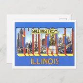 Chicago, Illinois  Big Letters Briefkaart (Voorkant / Achterkant)