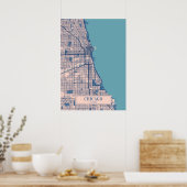 Chicago - Illinois Breezy City Map Poster (Keuken)