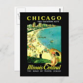 Chicago Illinois Central Briefkaart (Voorkant / Achterkant)