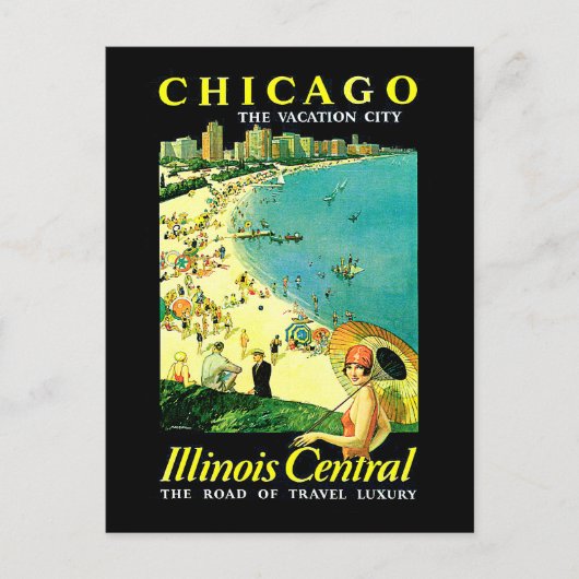 Chicago Illinois Central Briefkaart (Voorkant)