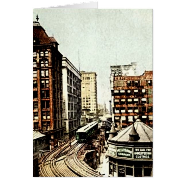 Chicago, Illinois Chicago Loop bij Van Buren (Voorkant)