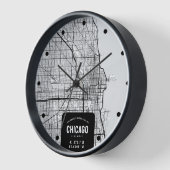 Chicago, Illinois City Map Clock (Hoek)