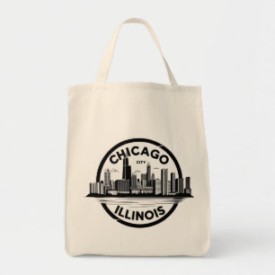 Chicago Illinois City Skyline Retro Reizen Tote Bag