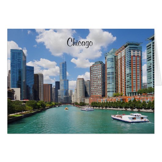 Chicago Illinois City Skyline Travel Photo (Voorkant Horizontaal)