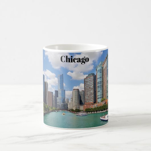 Chicago Illinois City Skyline Travel Photo Koffiemok (Center)