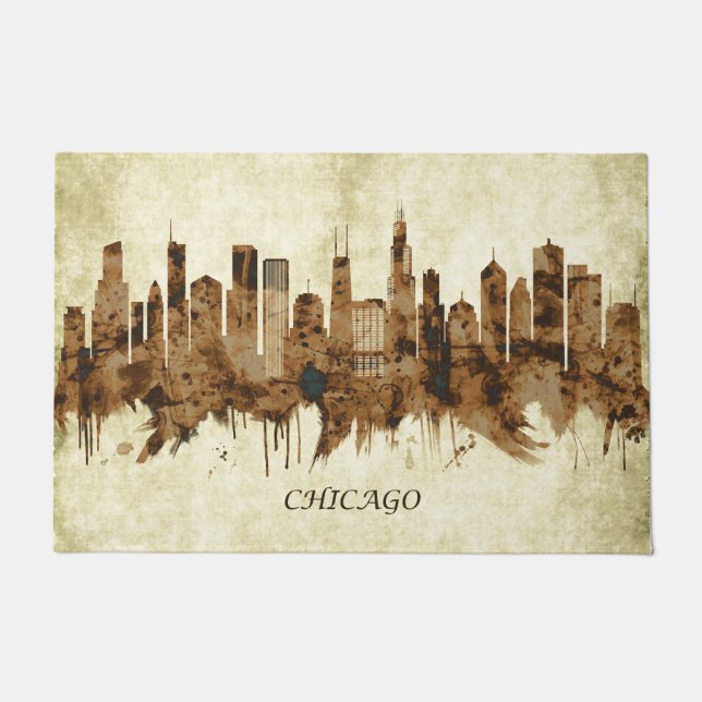 Chicago Illinois Cityscape Deurmat (Voorkant)