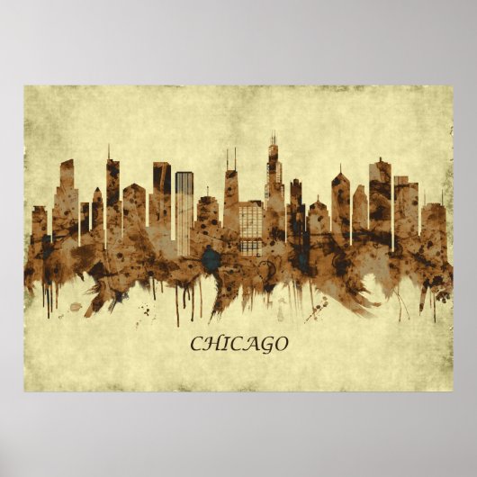 Chicago Illinois Cityscape Poster (Voorkant)