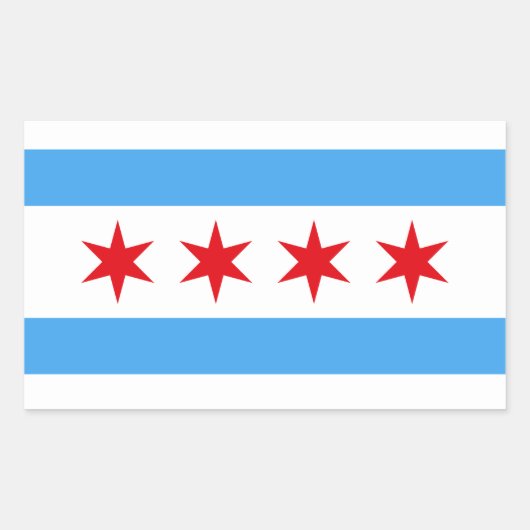 Chicago Illinois Flag Rechthoekige Sticker (Voorkant)