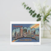 Chicago, Illinois - Grote Letter-scènes Briefkaart (Staand voorkant)