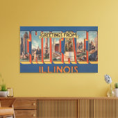 Chicago, Illinois - Grote Letter-scènes Canvas Afdruk (Insitu (Woonkamer))