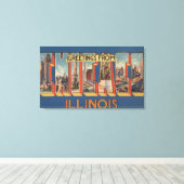 Chicago, Illinois - Grote Letter-scènes Canvas Afdruk (Insitu (Houten vloer))