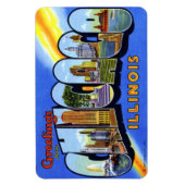 Chicago Illinois IL Grande Lettre Magnet de carte  (Vertical)