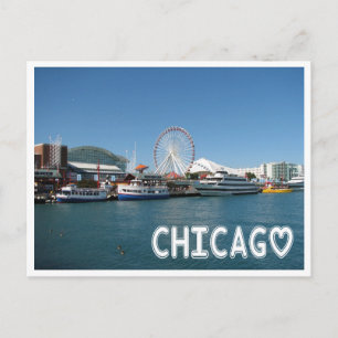 Chicago Illinois ( IL ) Navy Pier Ferris Wheel USA Briefkaart