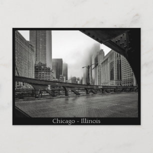 Chicago, Illinois in Black en White Briefkaart